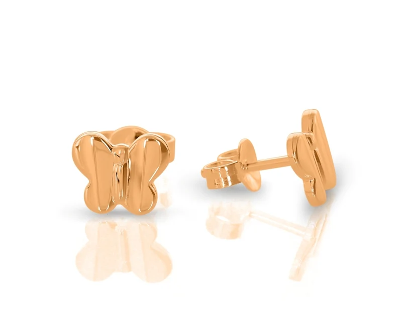 Schmetterling Ohrstecker rosé vergoldet Geschenk Mädchen
