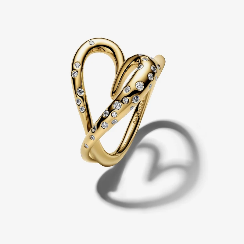 Organically Shaped Stone-Set Heart Ring, Size 56