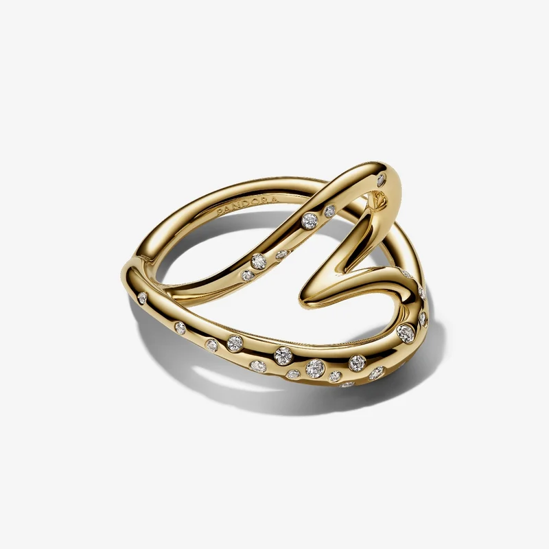 Organically Shaped Stone-Set Heart Ring, Size 56