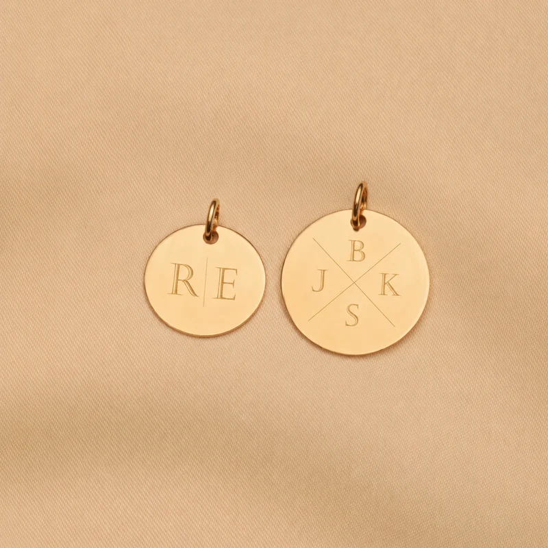 9k Gepersonaliseerde Losse Initial Coin Bedel - Initialen Bedel