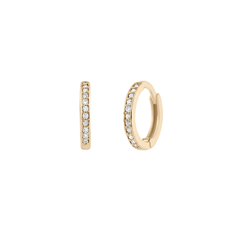 Baby Diamond Huggies - 14 K Massivgold