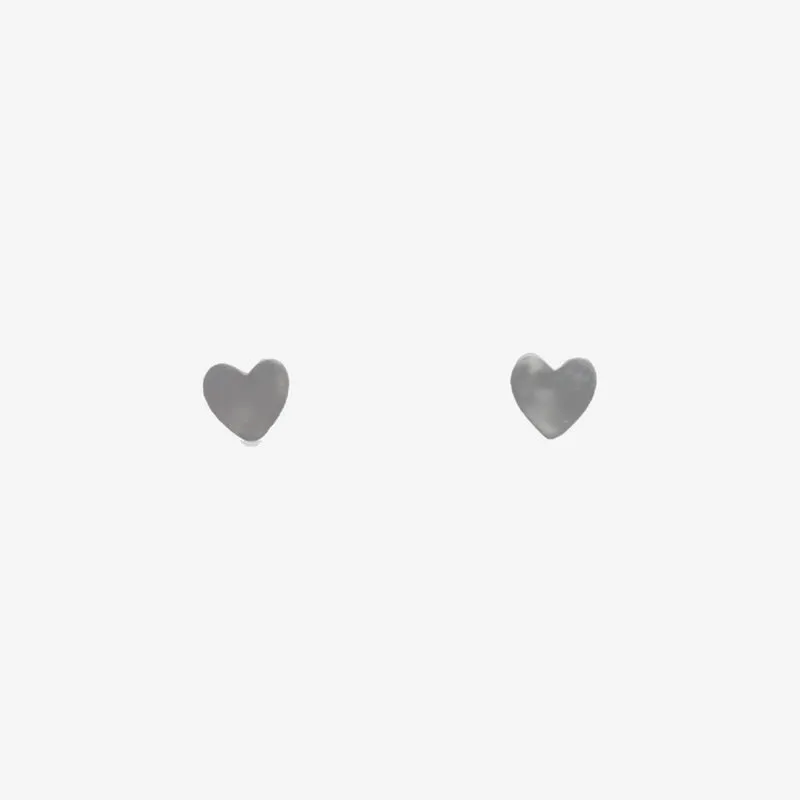 Silver Small Heart Stud Earrings