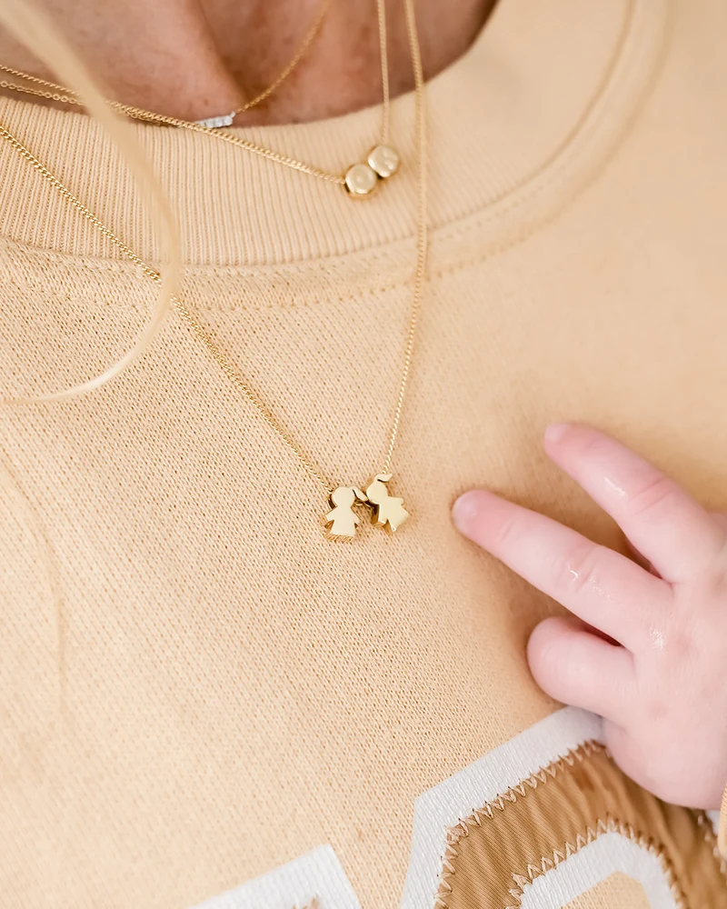 Losse PROUD MOM bedel voor ketting - Verguld - Gepersonaliseerde Ketting