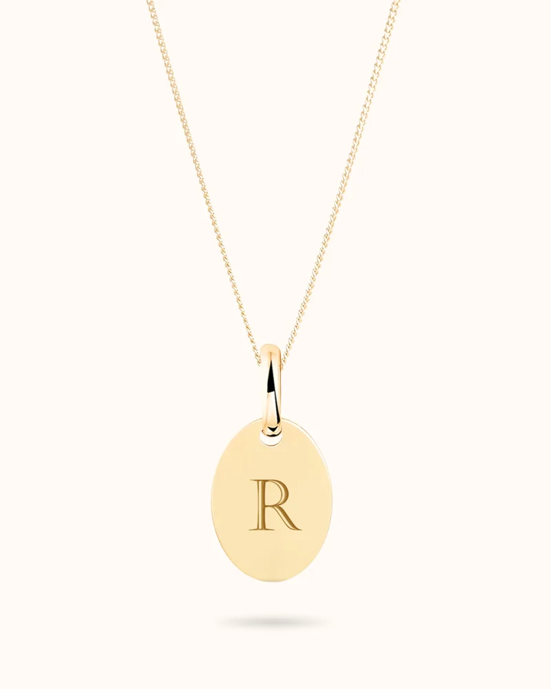 9k Oval Ketting met naam - Gepersonaliseerde Ketting