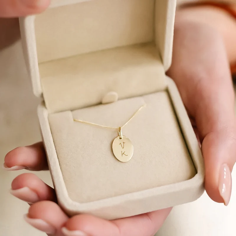 9k Oval Ketting met naam - Gepersonaliseerde Ketting