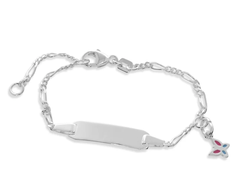 Kinderarmband Schmetterling Anhänger Gravur Mädchen 925 Silber