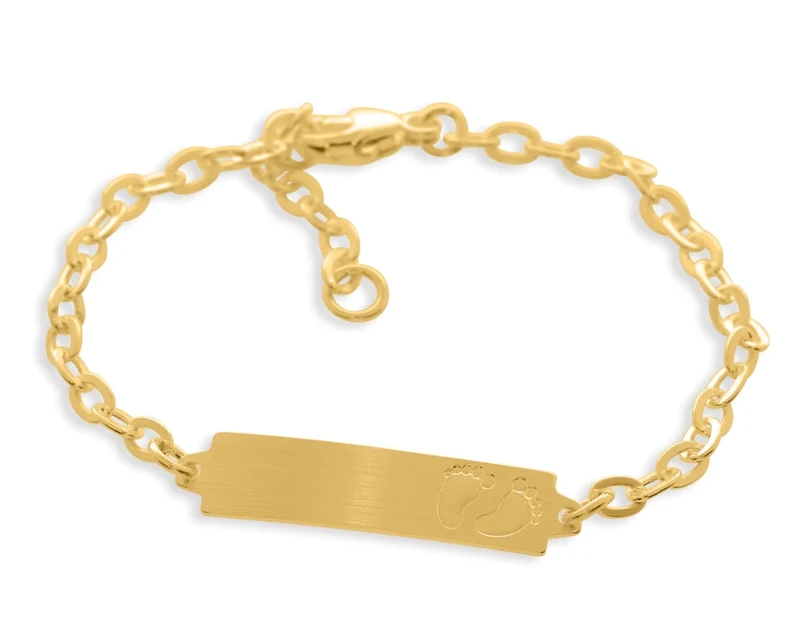 Kinderarmband vergoldet ID Armband Gravur gold Taufgeschenk