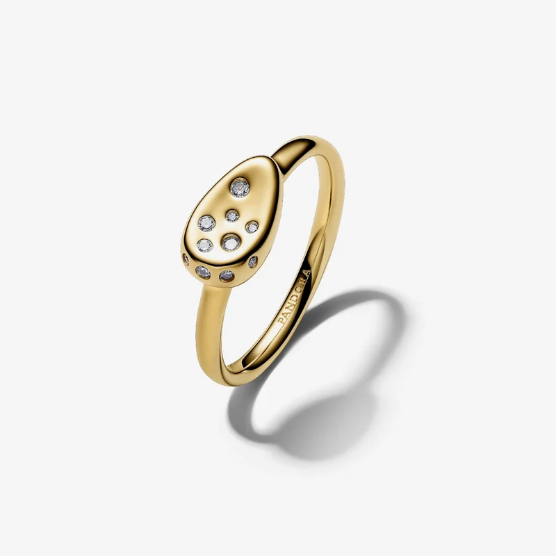 Gold Medium Stone-Set Oval Signet Ring, Size 50