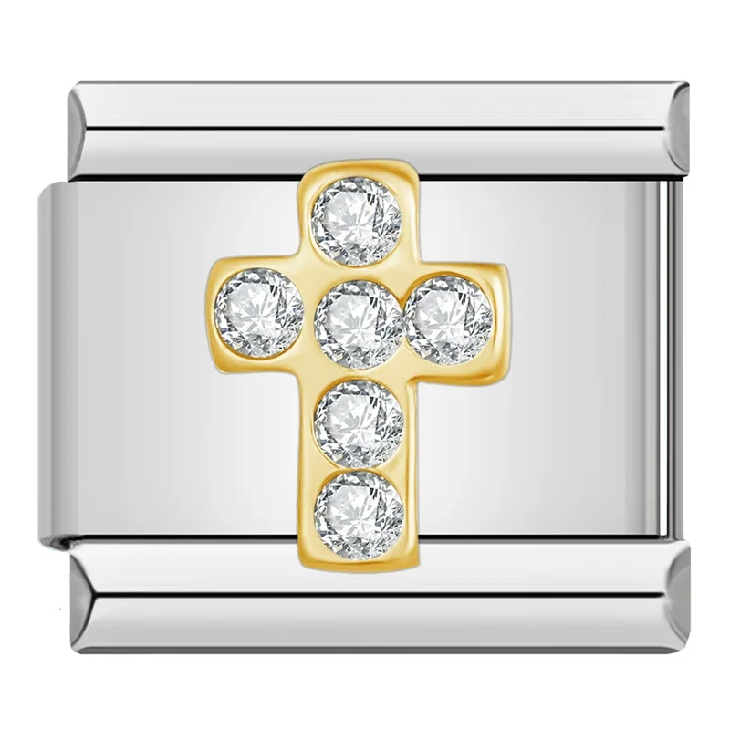 Goldenes Kreuz mit Glitzer
