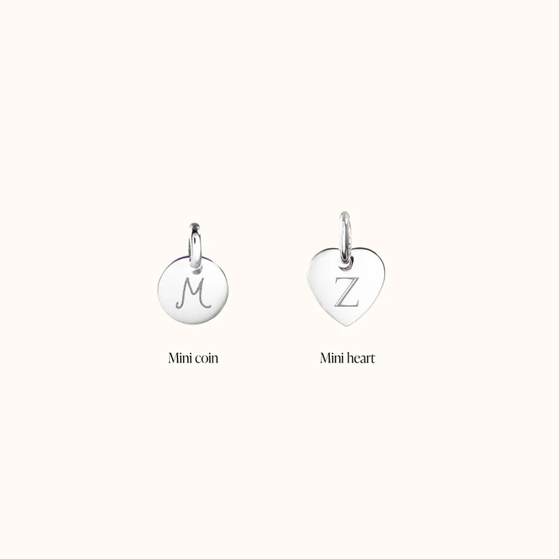 Gepersonaliseerde Losse Mini Bedels met initiaal - Zilver - Bedel met Persoonlijke Gravure