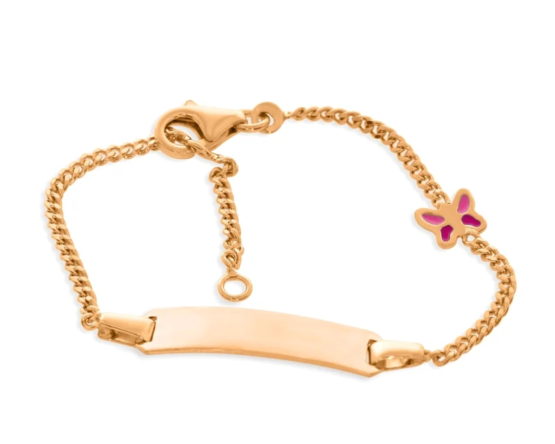 ID Armband Kinder Baby Gravur rosé vergoldet Geschenk Geburtstag Taufe