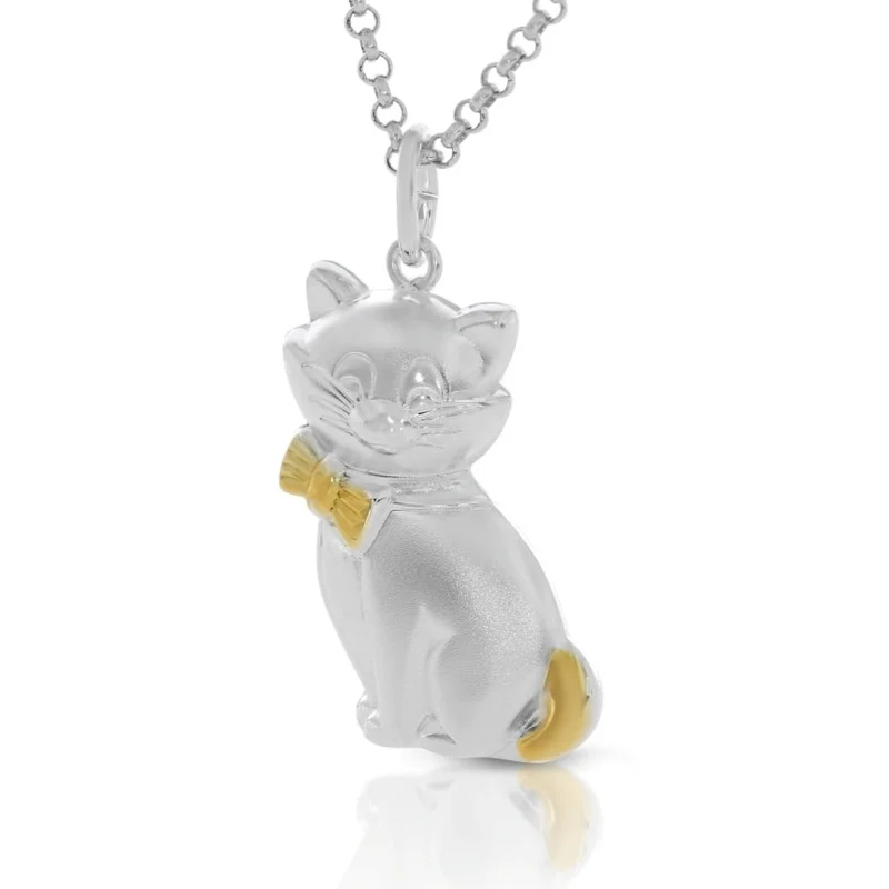 Kette mit Katze bicolor Katen Anhänger Silberschmuck Katze