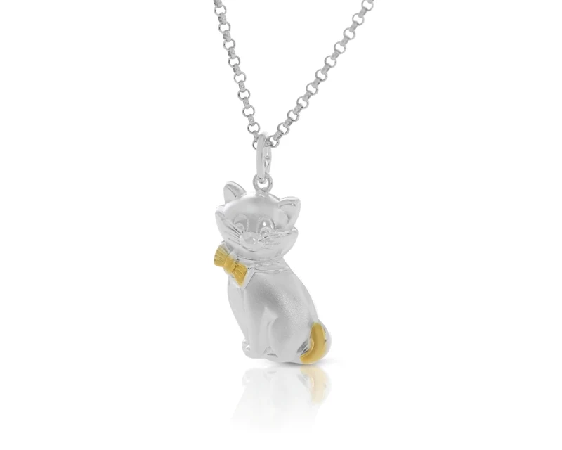 Kette mit Katze bicolor Katen Anhänger Silberschmuck Katze