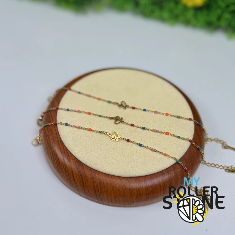 Armband aus Edelstahl mit Violinschlüssel und Herz