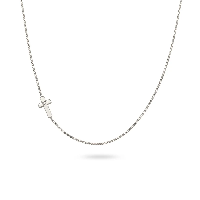 Halskette Kreuz | Mit Kristallen von Swarovski® (Weiß)