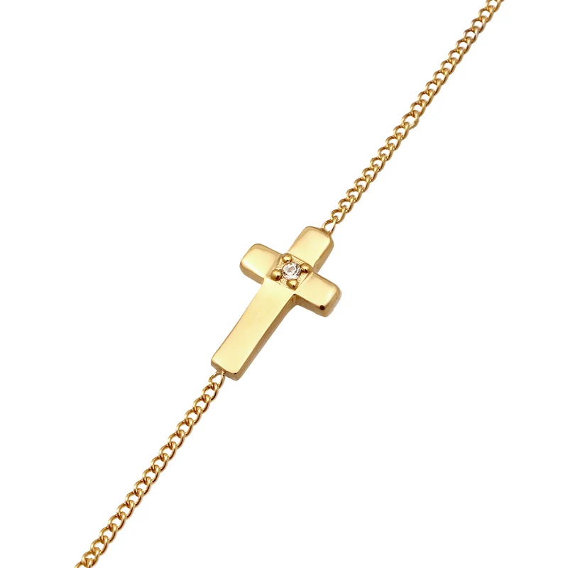 Halskette Kreuz | Mit Kristallen von Swarovski® (Weiß)