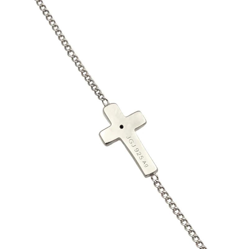 Halskette Kreuz | Mit Kristallen von Swarovski® (Weiß)