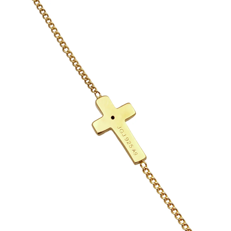 Halskette Kreuz | Mit Kristallen von Swarovski® (Weiß)