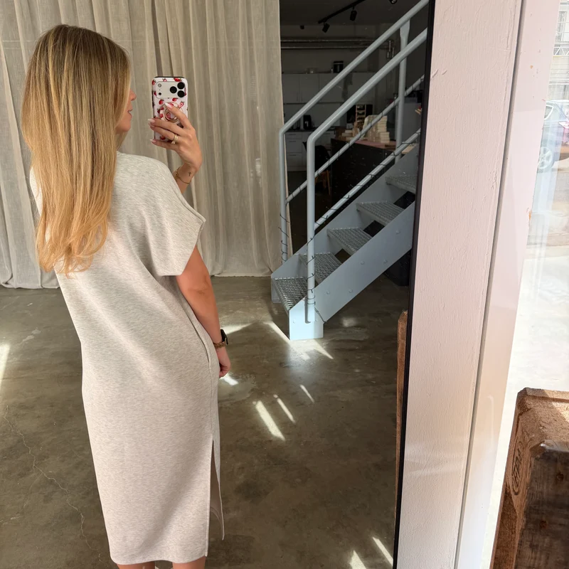 Oversize Kleid Molly - Butterstoff Hell Grau