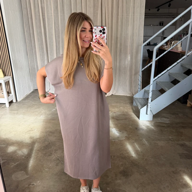 Oversize Kleid Molly - Butterstoff Hell Taupe