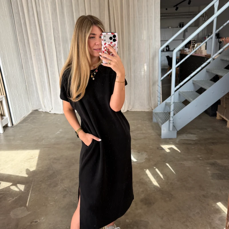 Oversize Kleid Molly - Butterstoff Schwarz