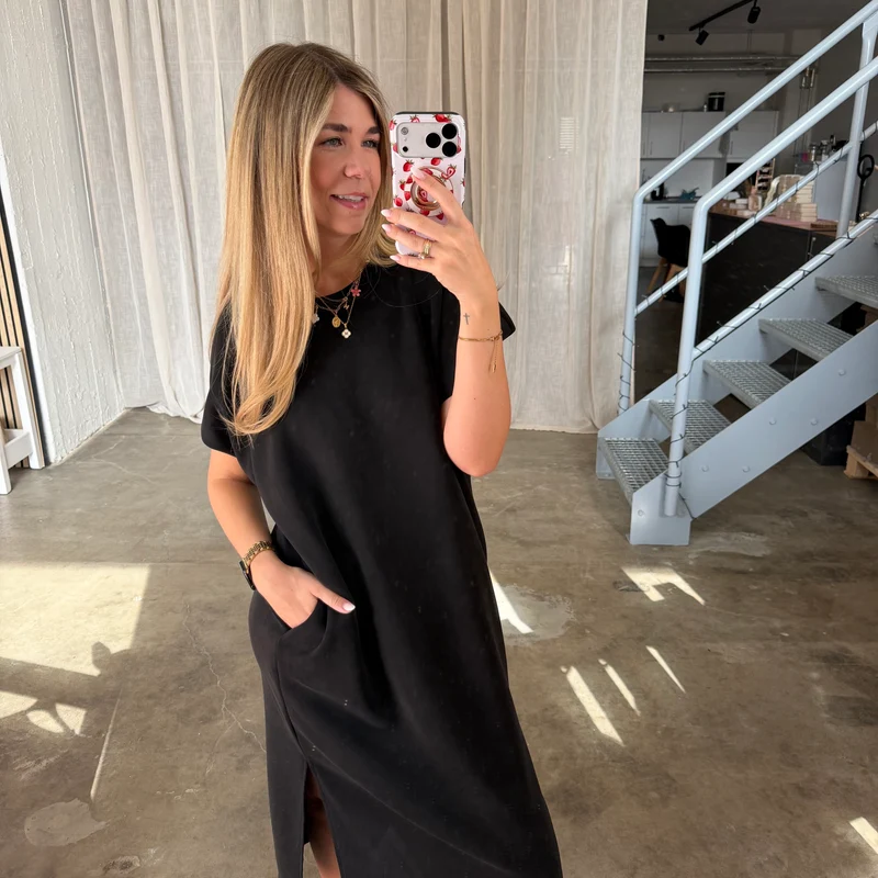 Oversize Kleid Molly - Butterstoff Schwarz