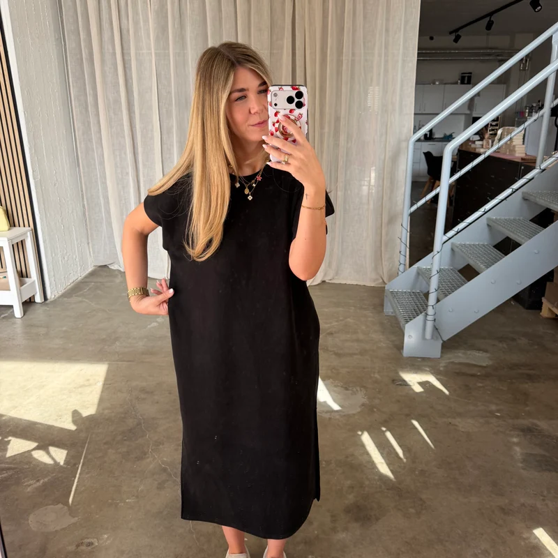 Oversize Kleid Molly - Butterstoff Schwarz