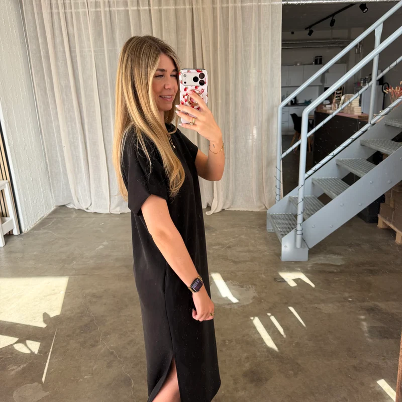 Oversize Kleid Molly - Butterstoff Schwarz