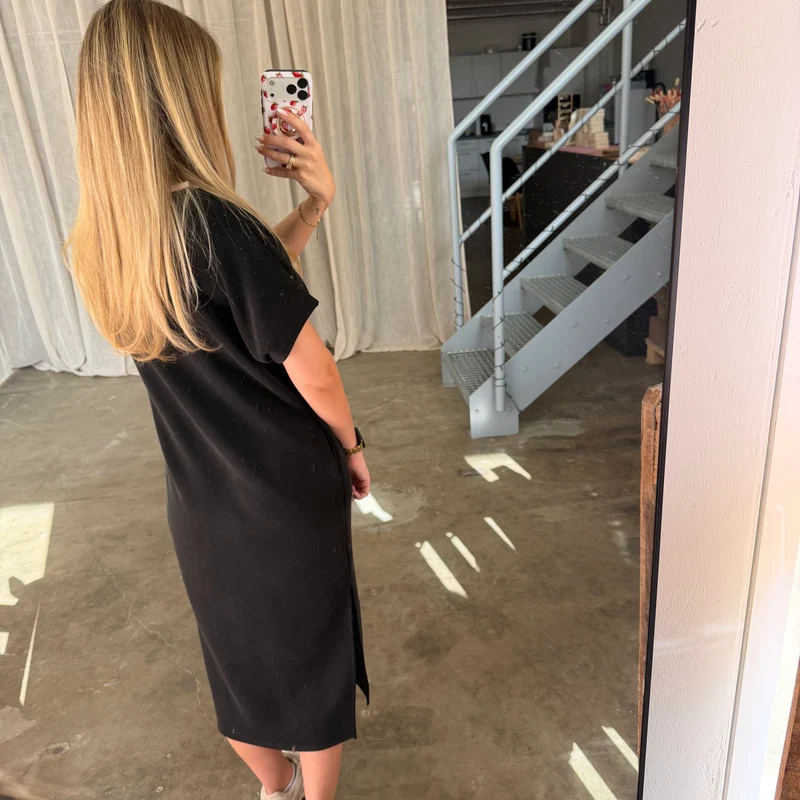 Oversize Kleid Molly - Butterstoff Schwarz