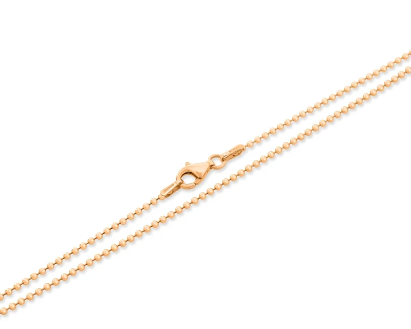 50 cm KUGELKETTE ROSÈ VERGOLDET 925 Sterling Silber Kette einzelne Halskette Rosegold