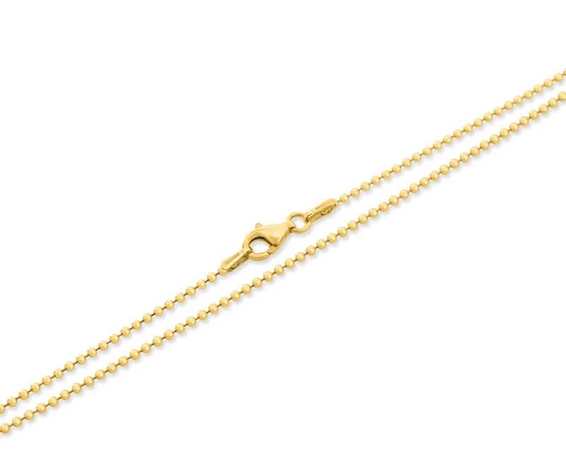 50 cm KUGELKETTE VERGOLDET 925 Sterling Silber Kette einzelne Halskette Gold