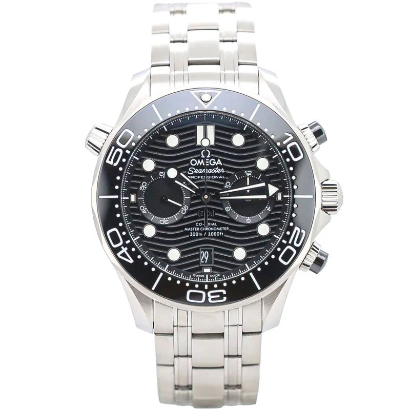 Omega Seamaster Diver 300 M 44mm 21030445101001 B&P Edelstahl Chronograph