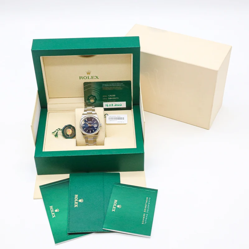 Rolex Datejust 36mm 126200 Blue Dial Edelstahl Automatik 2022 Dif37862