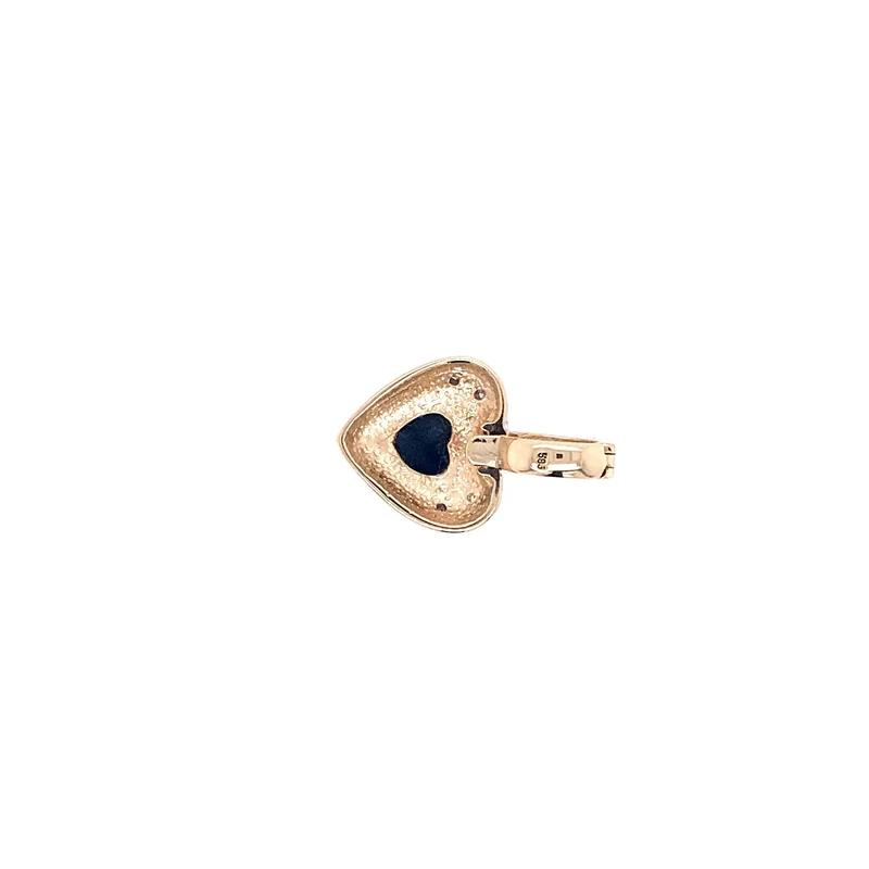Herzanhänger Bicolor Gold 585 mit Saphir & Brillanten