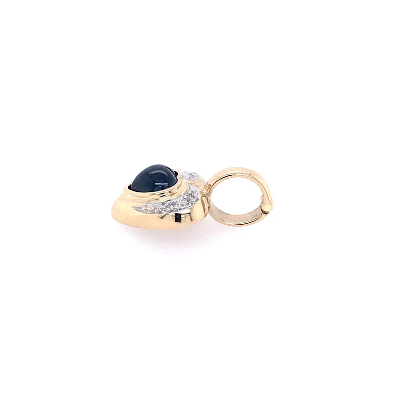 Herzanhänger Bicolor Gold 585 mit Saphir & Brillanten