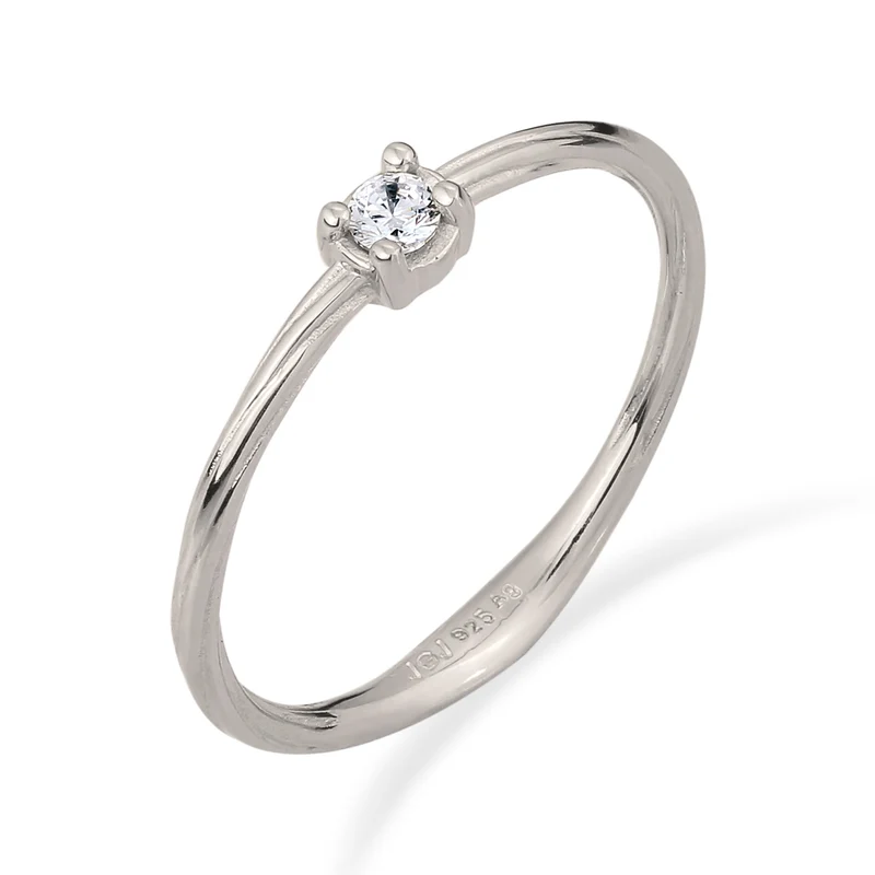 Soliltär Ring | Diamant (Weiß, 0.06 ct)