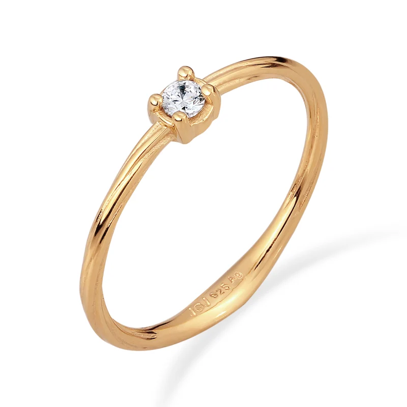 Soliltär Ring | Diamant (Weiß, 0.06 ct)