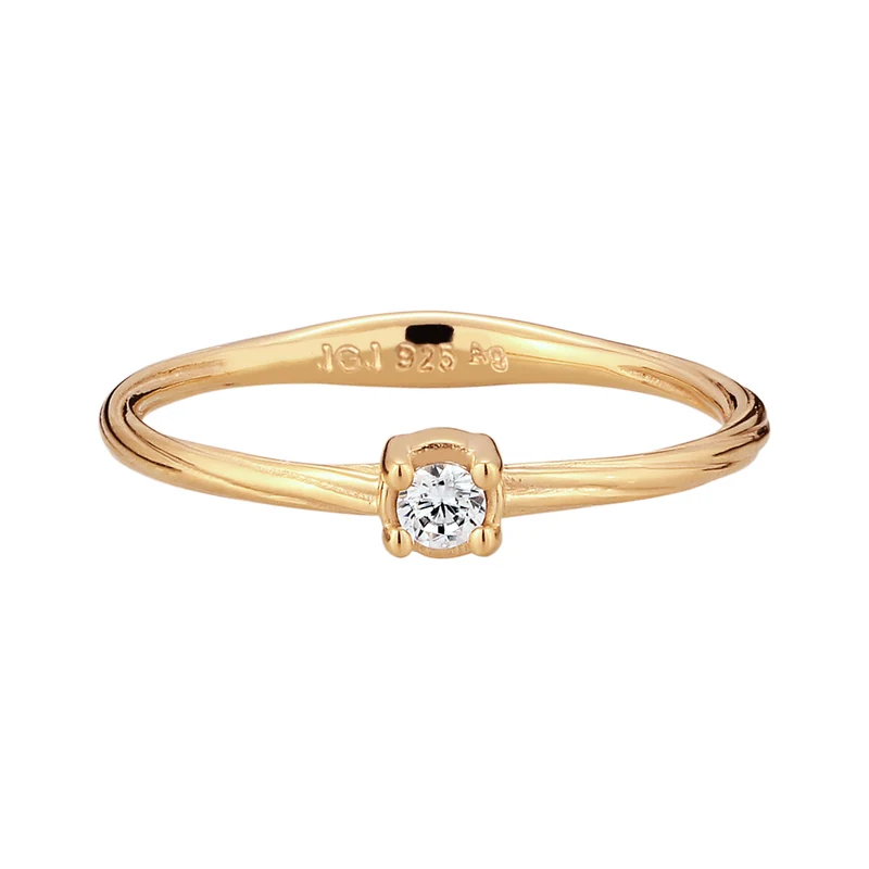 Soliltär Ring | Diamant (Weiß, 0.06 ct)