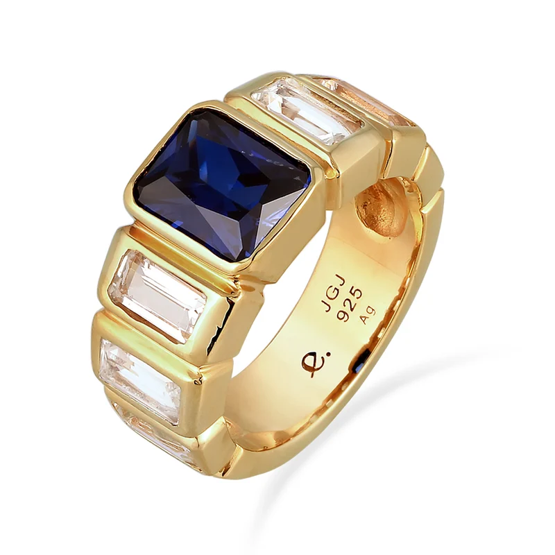 Bandring | Saphir (Dunkelblau) & Topas (Weiß)