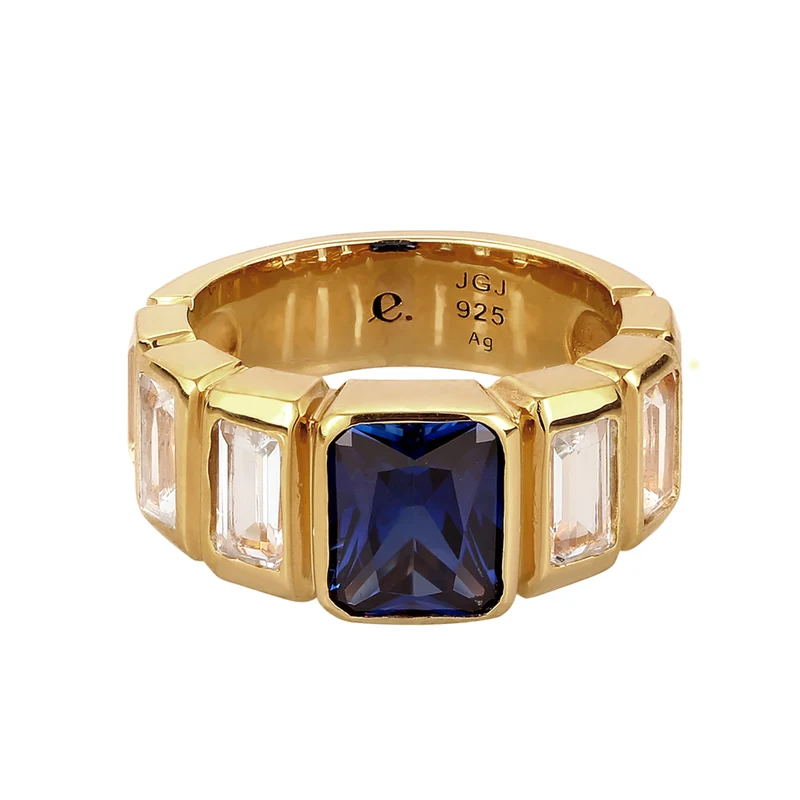 Bandring | Saphir (Dunkelblau) & Topas (Weiß)
