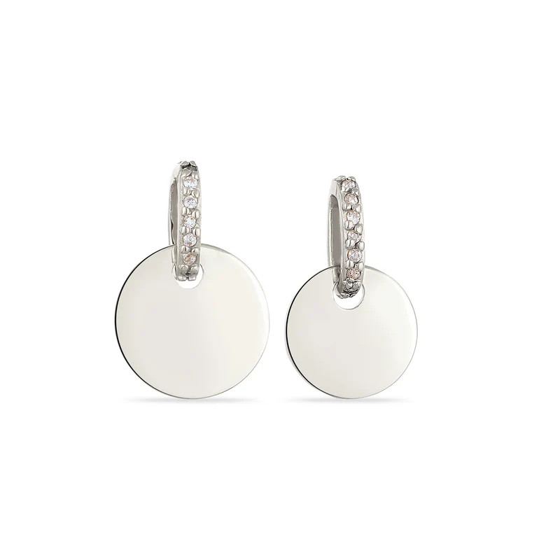 Anhänger Set Plättchen | Zirkonia (Weiß)