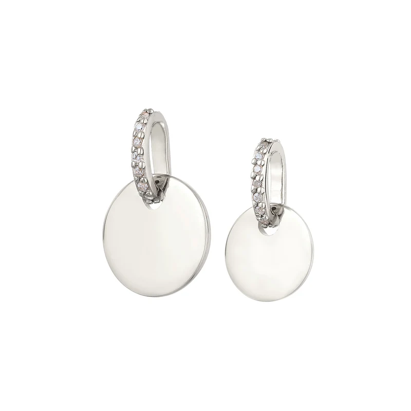 Anhänger Set Plättchen | Zirkonia (Weiß)