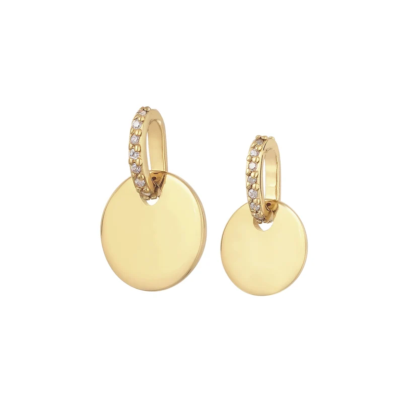 Anhänger Set Plättchen | Zirkonia (Weiß)