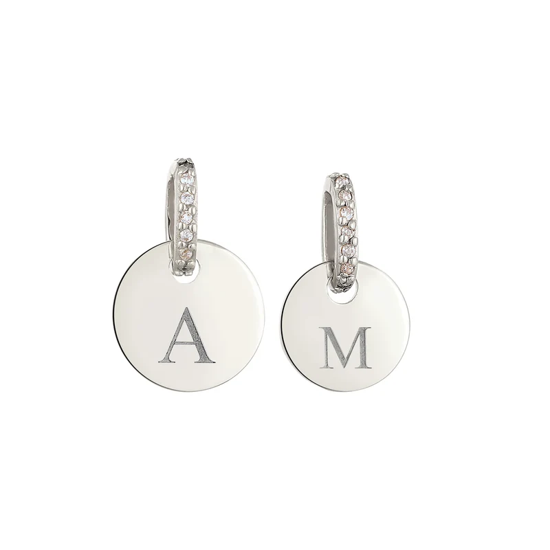 Anhänger Set Plättchen | Zirkonia (Weiß)