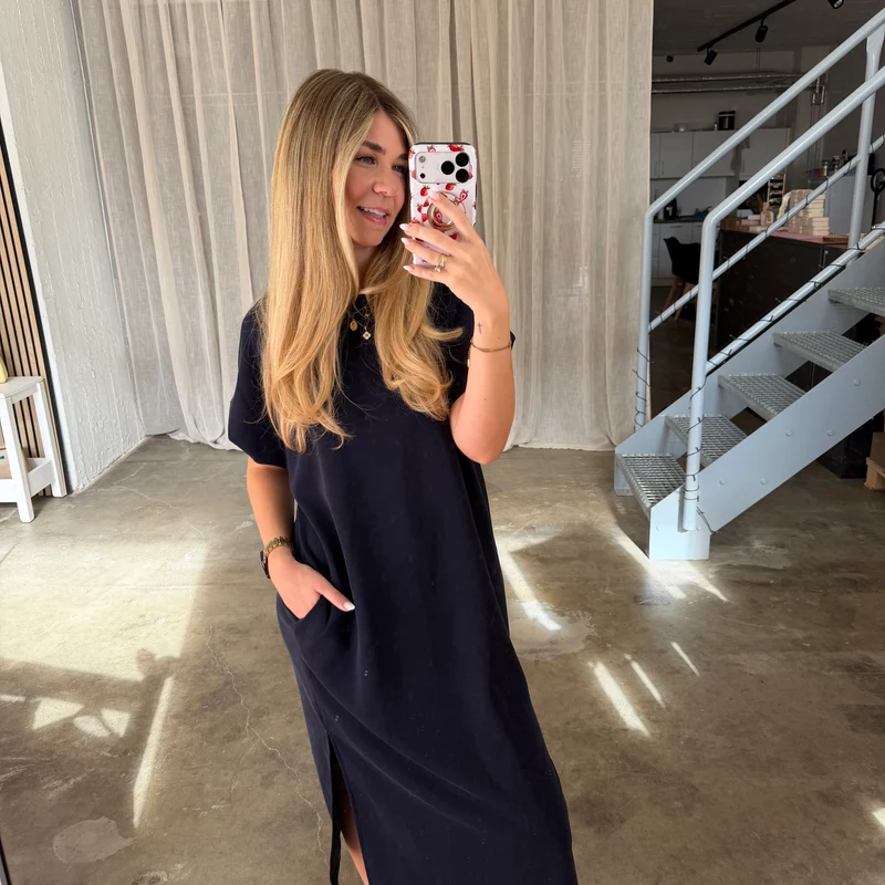 Oversize Kleid Molly - Butterstoff Dunkelblau