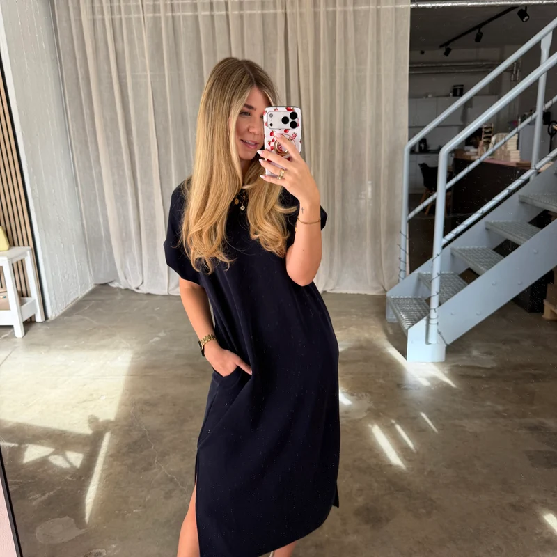 Oversize Kleid Molly - Butterstoff Dunkelblau