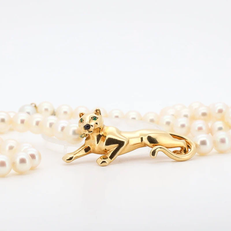 Original Vintage Cartier Panthere Perlenkette 750/18k