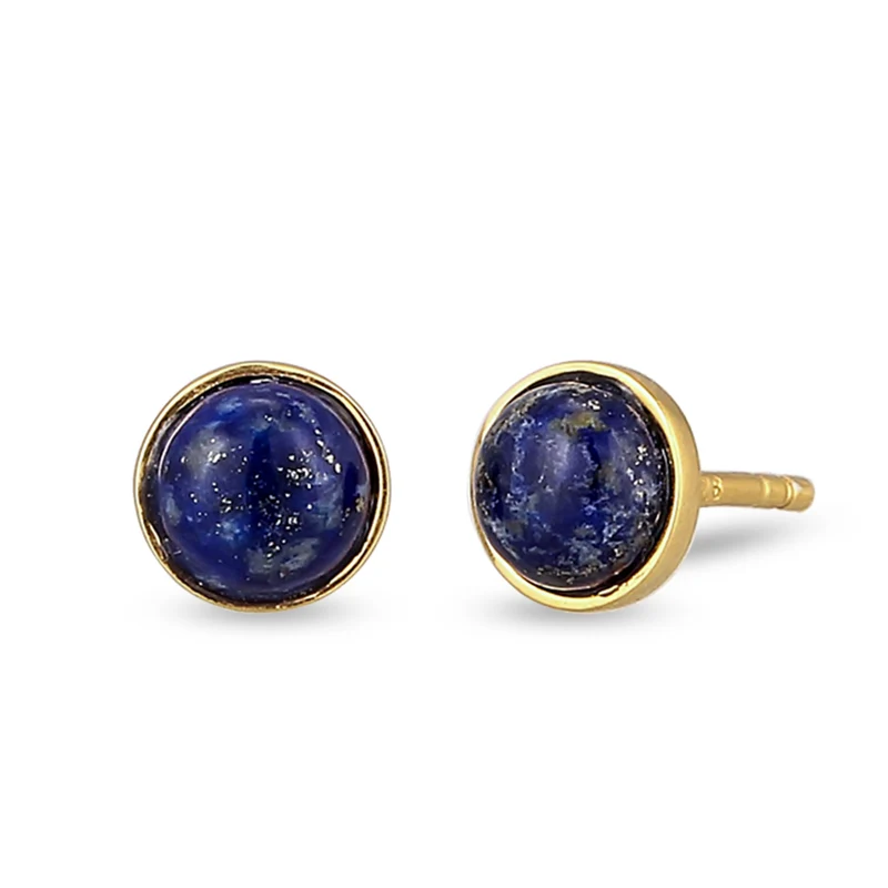 Ohrstecker Rund | Lapis Lazuli (Blau)