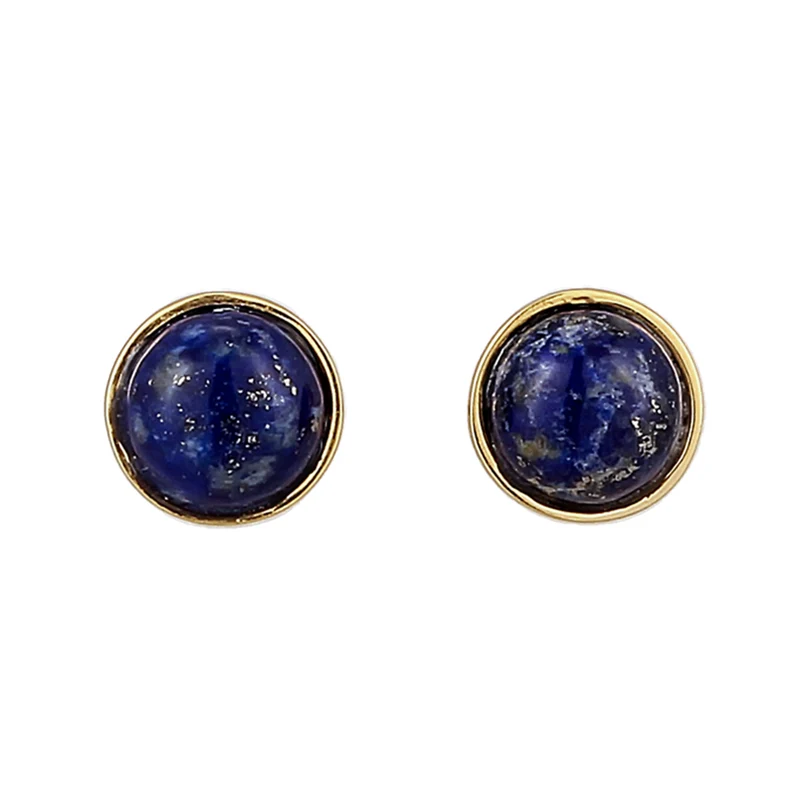 Ohrstecker Rund | Lapis Lazuli (Blau)