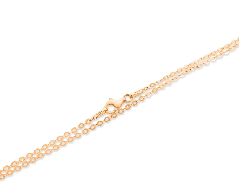 38 cm ANKERKETTE ROSÈ VERGOLDET 925 Sterling Silber einzelne Halskette